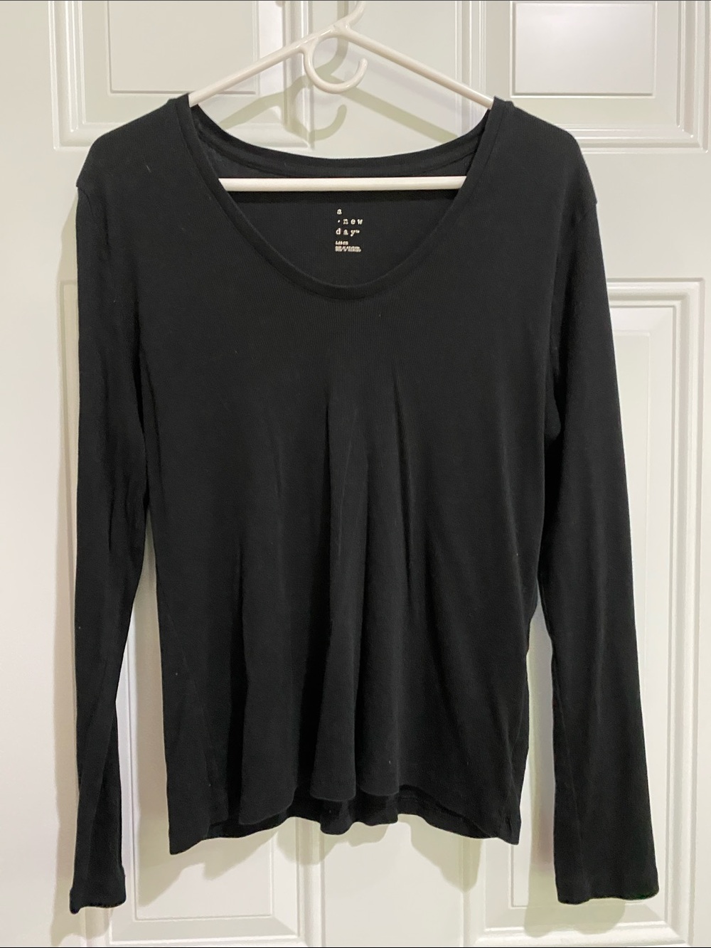 a new day Black Long Sleeve Scoop Neck Tee